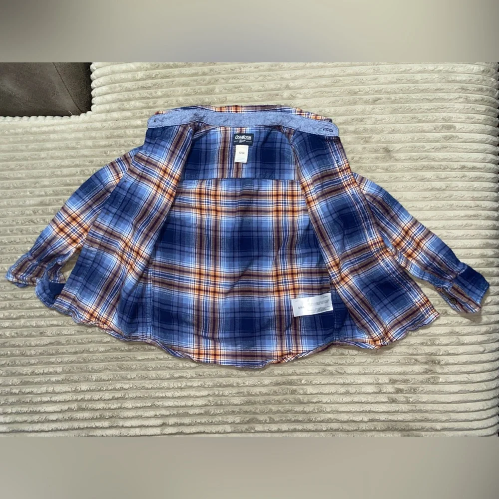 👕 Trendy Plaid Boys Flannel Shirt | OshKosh B’Gosh | Size 6/6A